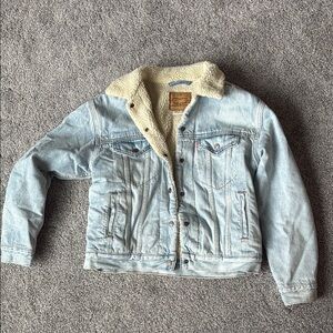 Levi's Light Blue Denim Jacket with Cream Sherpa